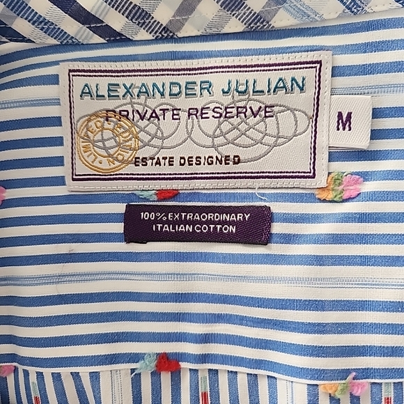 ALEXANDER JULIAN PRIVATE RESERVE - Striped Multicolor Flip Cuff Med Dress Shirt - Picture 12 of 12